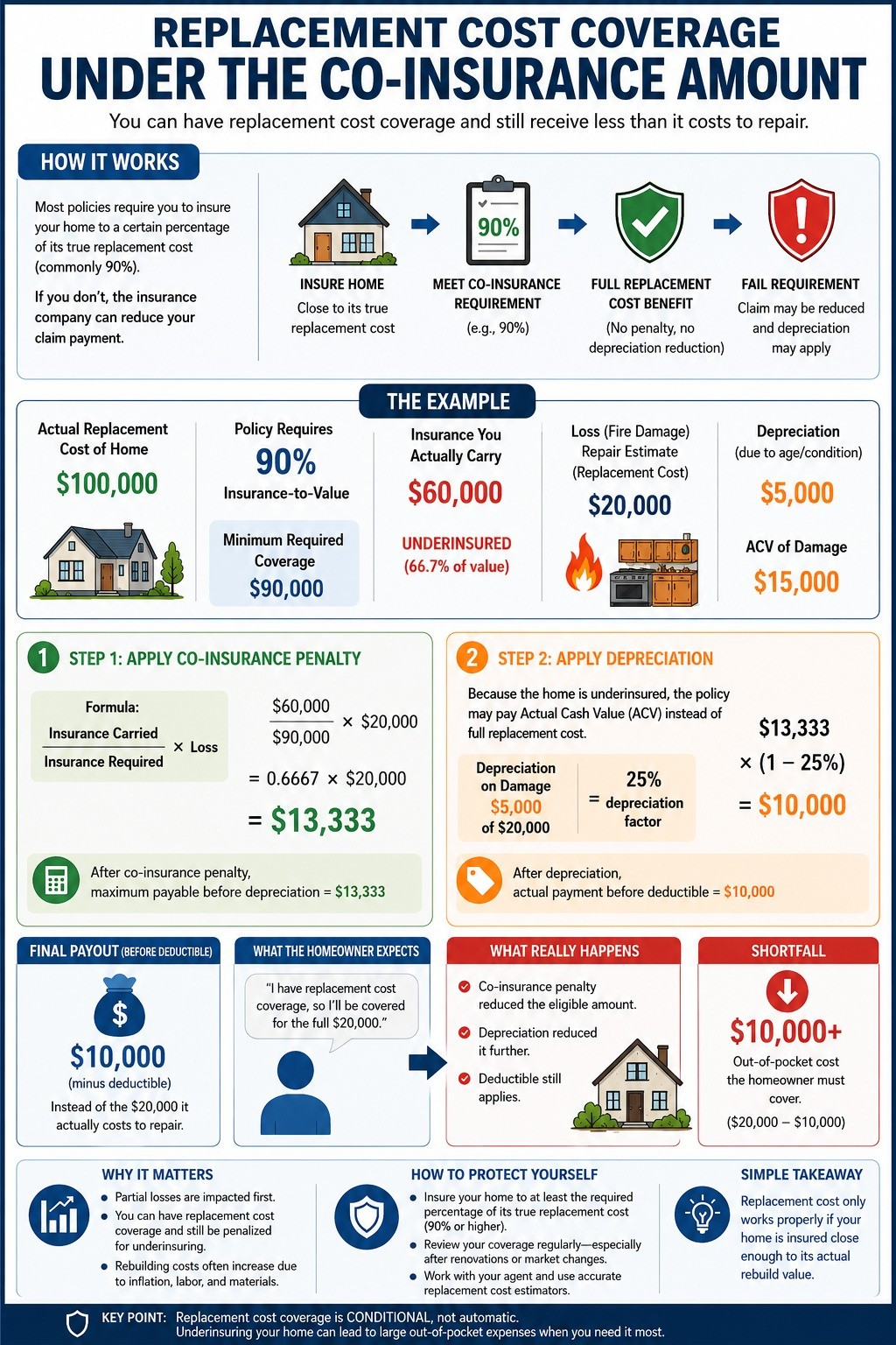 Replacement cost coverage under the co-insurance amount guide